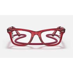 ORIGINAL WAYFARER COLORBLOCK TRANSITIONS®
Lenses: Clear/Blue Mirror  +  Frame: Transparent Red