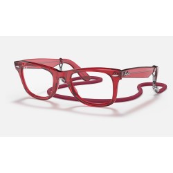 ORIGINAL WAYFARER COLORBLOCK TRANSITIONS®
Lenses: Clear/Blue Mirror  +  Frame: Transparent Red