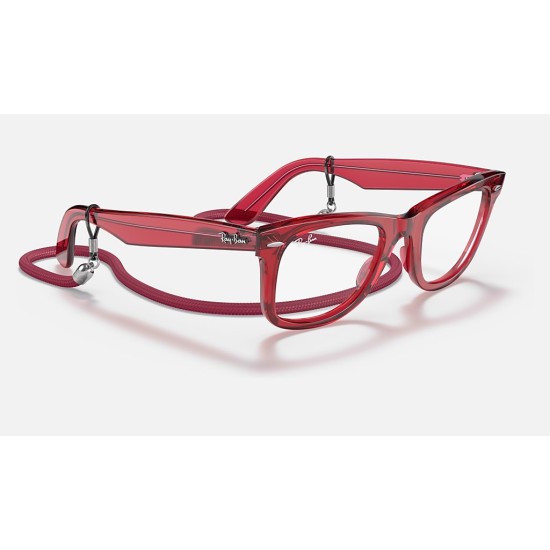 ORIGINAL WAYFARER COLORBLOCK TRANSITIONS®
Lenses: Clear/Blue Mirror  +  Frame: Transparent Red
