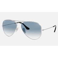 AVIATOR GRADIENT
Lenses: Light Blue Gradient  +  Frame: Silver
