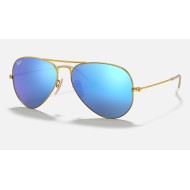 AVIATOR FLASH LENSES
Lenses: Blue Mirror  +  Frame: Gold
