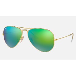AVIATOR FLASH LENSES
Lenses: Green Mirror  +  Frame: Gold