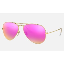 AVIATOR FLASH LENSES
Lenses: Cyclamen Mirror  +  Frame: Gold