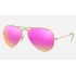 AVIATOR FLASH LENSES
Lenses: Cyclamen Mirror  +  Frame: Gold