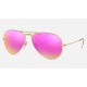 AVIATOR FLASH LENSES
Lenses: Cyclamen Mirror  +  Frame: Gold