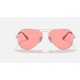 AVIATOR WASHED EVOLVE
Lenses: Pink Photochromic Classic  +  Frame: Silver