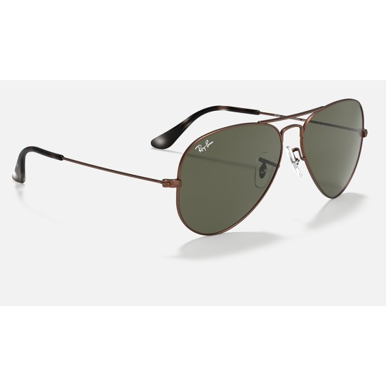 AVIATOR CLASSIC
Lenses: Green Classic G-15  +  Frame: Brown Metal