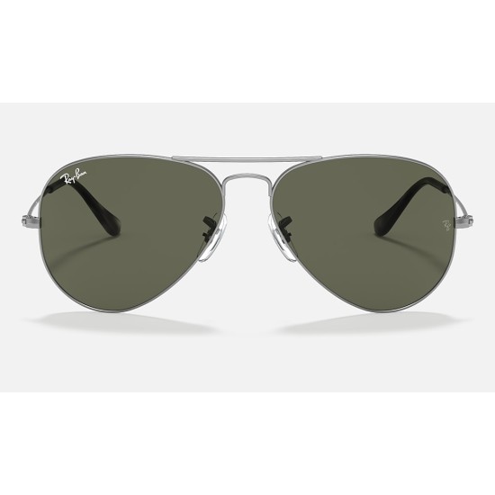 AVIATOR CLASSIC
Lenses: Green Classic G-15  +  Frame: Grey Metal