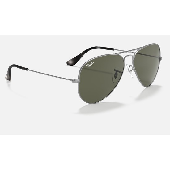 AVIATOR CLASSIC
Lenses: Green Classic G-15  +  Frame: Grey Metal