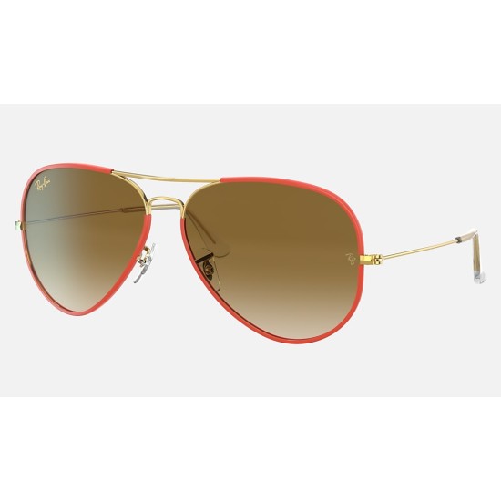 AVIATOR FULL COLOR LEGEND
Lenses: Light Brown Gradient  +  Frame: Red