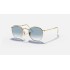 ROUND FLAT LENSES
Lenses: Light Blue Gradient  +  Frame: Gold