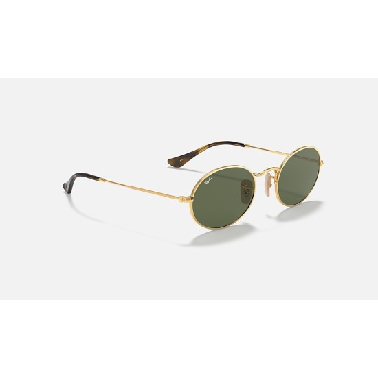 OVAL FLAT LENSES
Lenses: Green Classic G-15  +  Frame: Gold