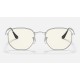 HEXAGONAL BLUE-LIGHT CLEAR EVOLVE
Lenses: Grey Clear Photocromic with Blue-Light Filter  +  Frame: Silver