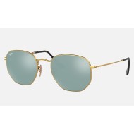 HEXAGONAL FLAT LENSES
Lenses: Silver Mirror  +  Frame: Gold