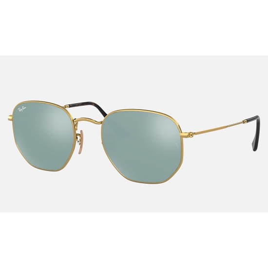 HEXAGONAL FLAT LENSES
Lenses: Silver Mirror  +  Frame: Gold