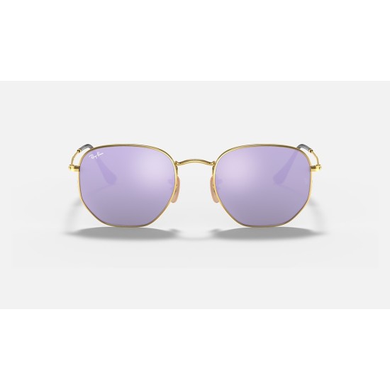 HEXAGONAL FLAT LENSES
Lenses: Lilac Mirror  +  Frame: Gold
