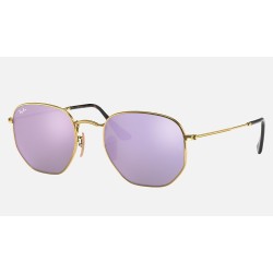 HEXAGONAL FLAT LENSES
Lenses: Lilac Mirror  +  Frame: Gold