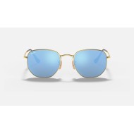 HEXAGONAL FLAT LENSES
Lenses: Light Blue Mirror  +  Frame: Gold