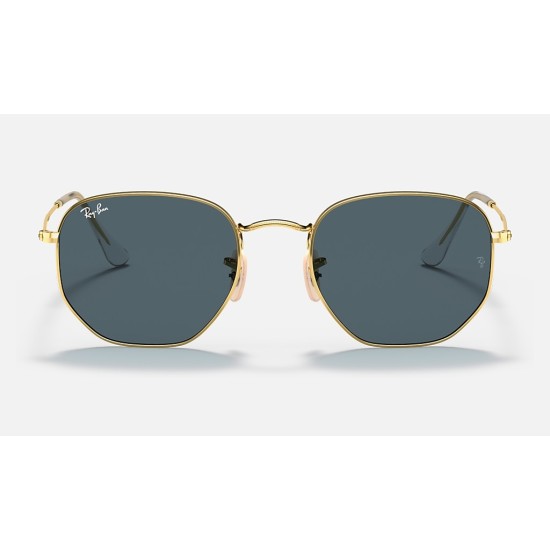 HEXAGONAL
Lenses: Blue Solid Color  +  Frame: Gold