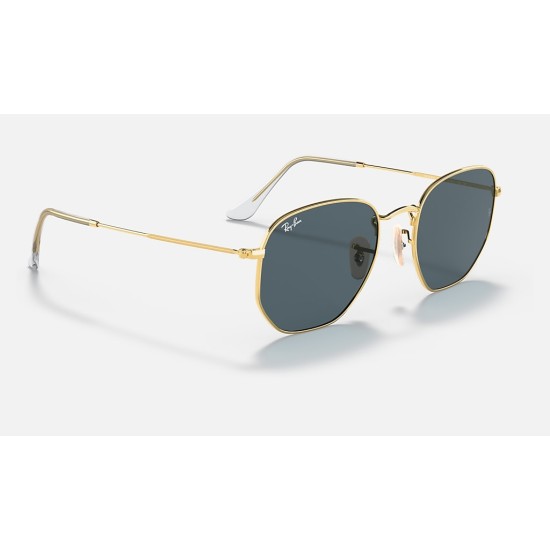 HEXAGONAL
Lenses: Blue Solid Color  +  Frame: Gold