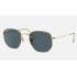 HEXAGONAL
Lenses: Blue Solid Color  +  Frame: Gold