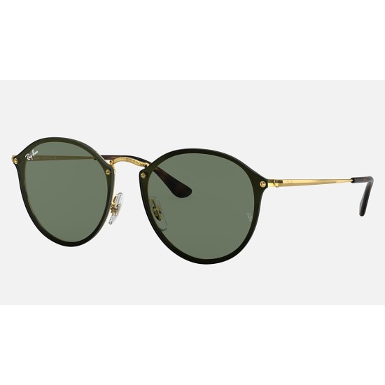 BLAZE ROUND
Lenses: Green Classic  +  Frame: Gold
