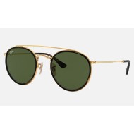 ROUND DOUBLE BRIDGE
Lenses: Green Classic G-15  +  Frame: Gold
