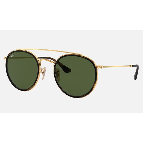 ROUND DOUBLE BRIDGE
Lenses: Green Classic G-15  +  Frame: Gold