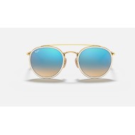 ROUND DOUBLE BRIDGE
Lenses: Blue Gradient - Mirror  +  Frame: Gold