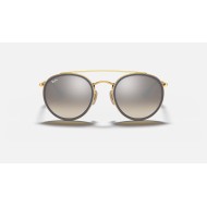 ROUND DOUBLE BRIDGE
Lenses: Silver Gradient - Mirror  +  Frame: Gold