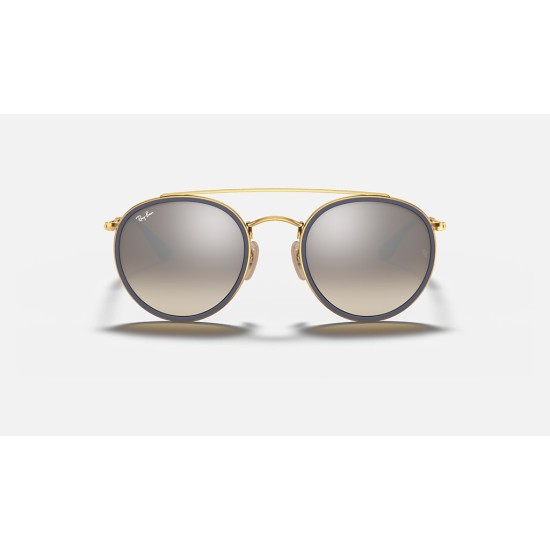 ROUND DOUBLE BRIDGE
Lenses: Silver Gradient - Mirror  +  Frame: Gold