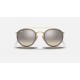 ROUND DOUBLE BRIDGE
Lenses: Silver Gradient - Mirror  +  Frame: Gold