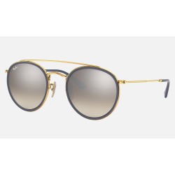 ROUND DOUBLE BRIDGE
Lenses: Silver Gradient - Mirror  +  Frame: Gold