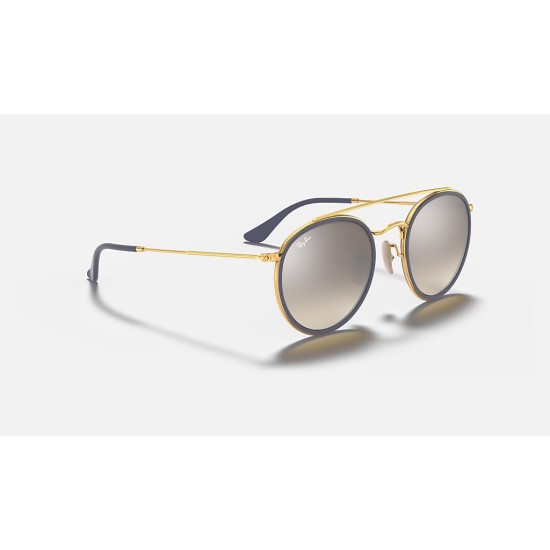 ROUND DOUBLE BRIDGE
Lenses: Silver Gradient - Mirror  +  Frame: Gold