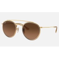 ROUND DOUBLE BRIDGE
Lenses: Brown Gradient  +  Frame: Gold