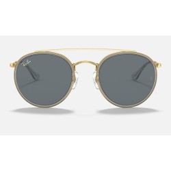 ROUND DOUBLE BRIDGE LEGEND GOLD
Lenses: Blue/Grey Classic  +  Frame: Shiny Gold