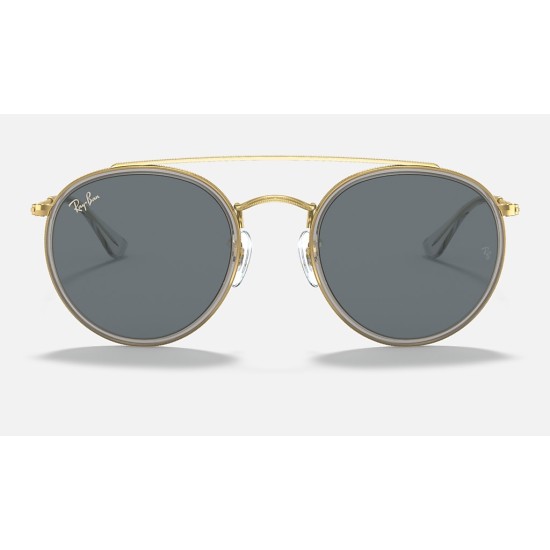 ROUND DOUBLE BRIDGE LEGEND GOLD
Lenses: Blue/Grey Classic  +  Frame: Shiny Gold