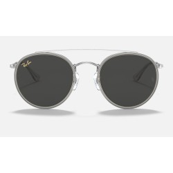 ROUND DOUBLE BRIDGE LEGEND GOLD
Lenses: Dark Grey Classic  +  Frame: Shiny Silver