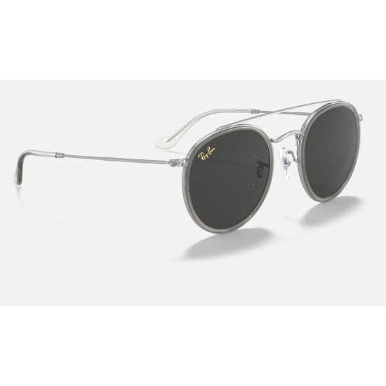 ROUND DOUBLE BRIDGE LEGEND GOLD
Lenses: Dark Grey Classic  +  Frame: Shiny Silver