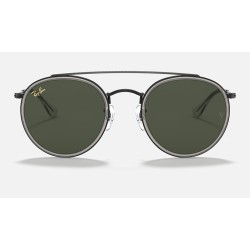 ROUND DOUBLE BRIDGE LEGEND GOLD
Lenses: Green Classic G-15  +  Frame: Shiny Black