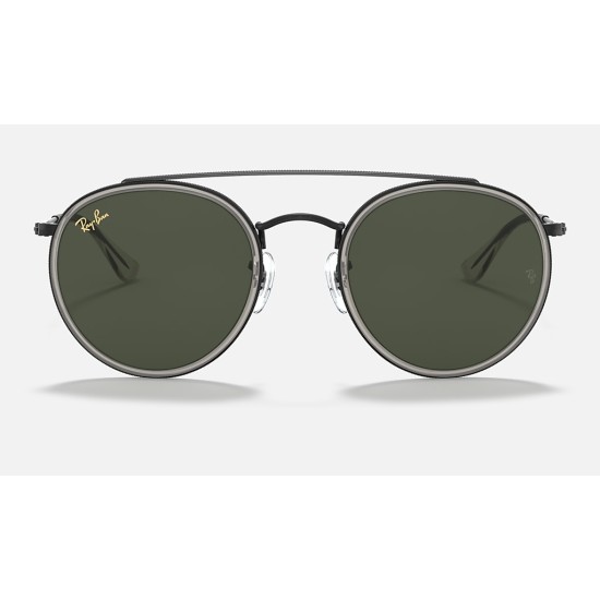 ROUND DOUBLE BRIDGE LEGEND GOLD
Lenses: Green Classic G-15  +  Frame: Shiny Black