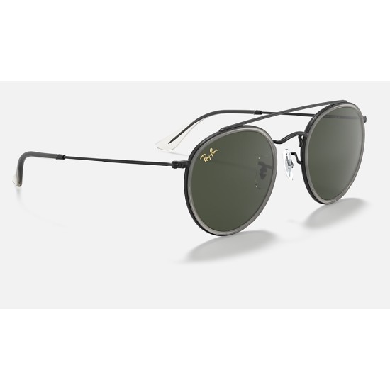 ROUND DOUBLE BRIDGE LEGEND GOLD
Lenses: Green Classic G-15  +  Frame: Shiny Black