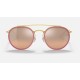 ROUND DOUBLE BRIDGE
Lenses: Silver Gradient - Mirror  +  Frame: Legend Gold