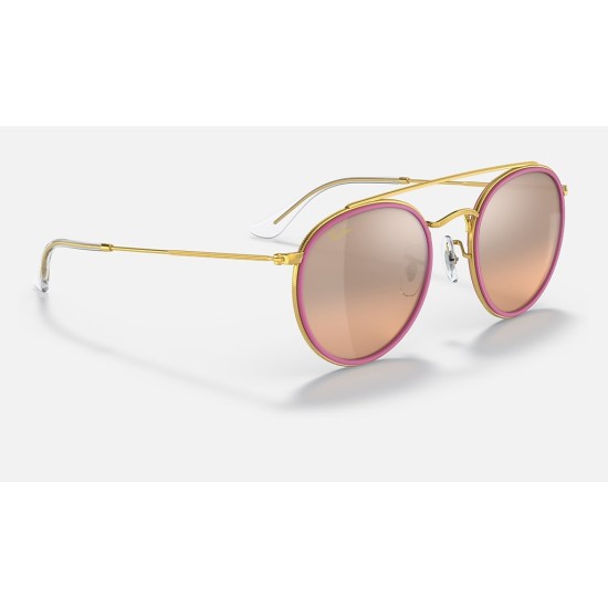 ROUND DOUBLE BRIDGE
Lenses: Silver Gradient - Mirror  +  Frame: Legend Gold