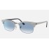 CLUBMASTER SQUARE
Lenses: Light Blue Gradient  +  Frame: Wrinkled Light Grey