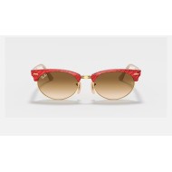 Clubmaster Oval
Lenses: Light Brown Gradient  +  Frame: Wrinkled Red