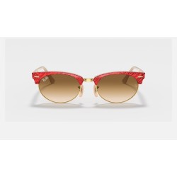 Clubmaster Oval
Lenses: Light Brown Gradient  +  Frame: Wrinkled Red