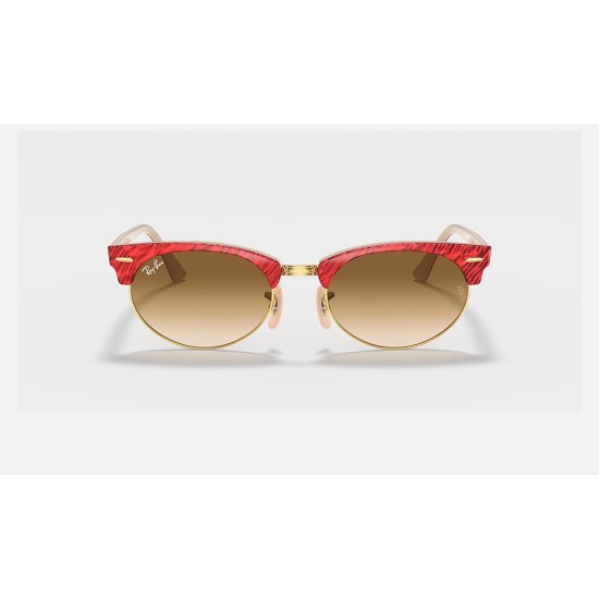 Clubmaster Oval
Lenses: Light Brown Gradient  +  Frame: Wrinkled Red