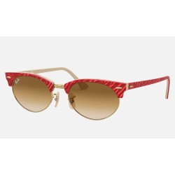 Clubmaster Oval
Lenses: Light Brown Gradient  +  Frame: Wrinkled Red