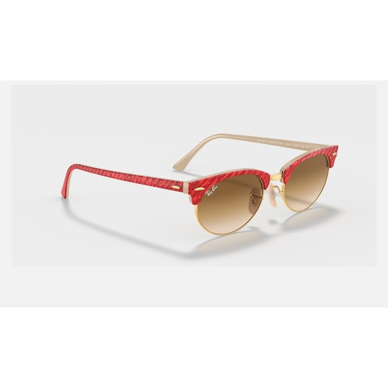 Clubmaster Oval
Lenses: Light Brown Gradient  +  Frame: Wrinkled Red